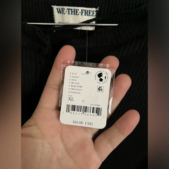 NWOT FREE PEOPLE WE THE FREE We The Free It's On Cardi | Black MSRP $68 Size XL - Picture 7 of 9
